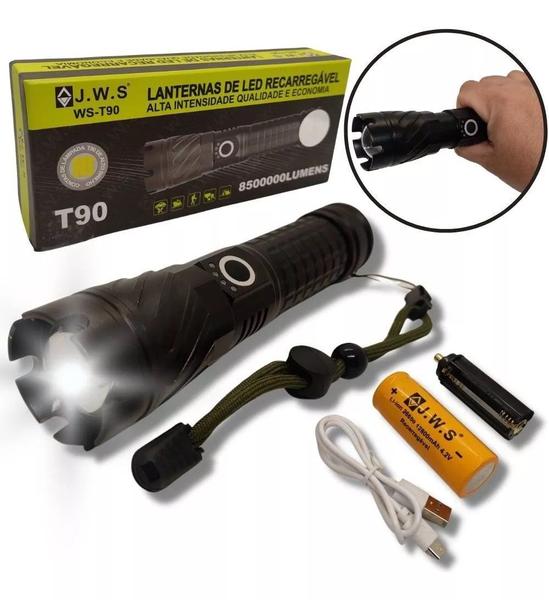 Imagem de Lanterna Tática LED Recarregável Multi-funcional Longo Alcance Potente Militar Camping Pesca Original JWS WST90