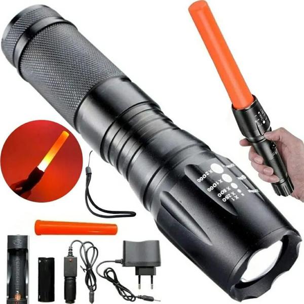 Lanterna Tática Militar 900 Recarregável Police Com Zoom - Lanterna De Longo Alcance Imagem de Lanterna Tática Militar 900 Recarregável Police Com Zoom