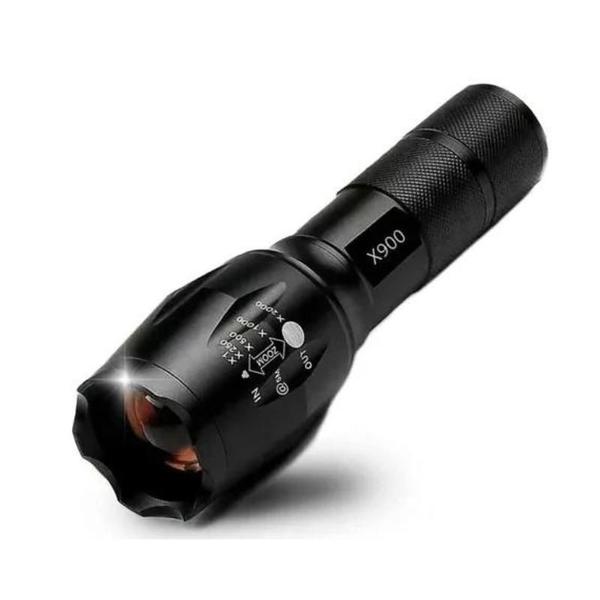 Imagem de Lanterna Tática Militar Super Potente Led Recarregável USB com Zoom Longo Alcance para Trilhas Sitio Fazenda Vigilante