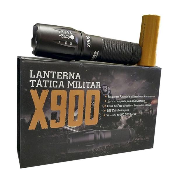 Imagem de Lanterna Tatica Police Militar T6 com Bateria Recarregavel