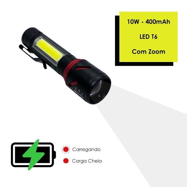 Imagem de Lanterna Tática Recarregável Usb Led T6 Potente Camping