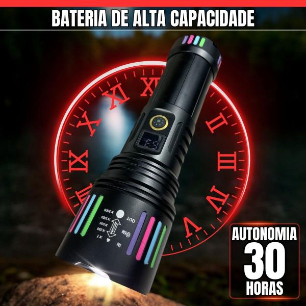 Imagem de Lanterna Tática Sabre de Luz LED Militar Ultra Potente, A Mais Forte do Mundo. recarregável, ideal para uso externo, sobrevivência e defesa