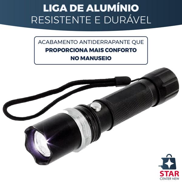 Imagem de Lanterna Tática Swat Original Profissional Alcance 1.5km 8502 Acampamento Forte Led