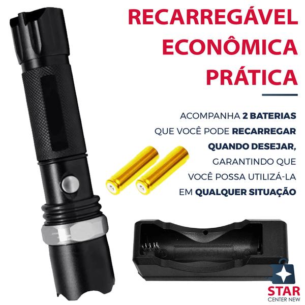 Imagem de Lanterna Tática Swat Original Profissional Alcance 1.5km 8502 Acampamento Forte Led