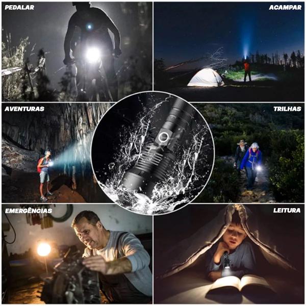 Imagem de Lanterna Tática Titanium Laser Profissional Camping Trilha Led T9 Mais forte do Mundo Recarrégavel