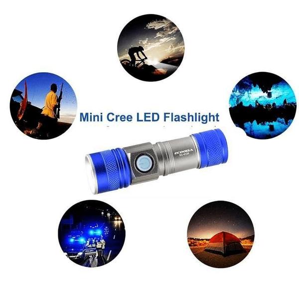 Imagem de Lanterna Tática Usb Led T6 Foco Luz Flash Ideal Para Montanhismo Trilhas Caça CE6120AZ