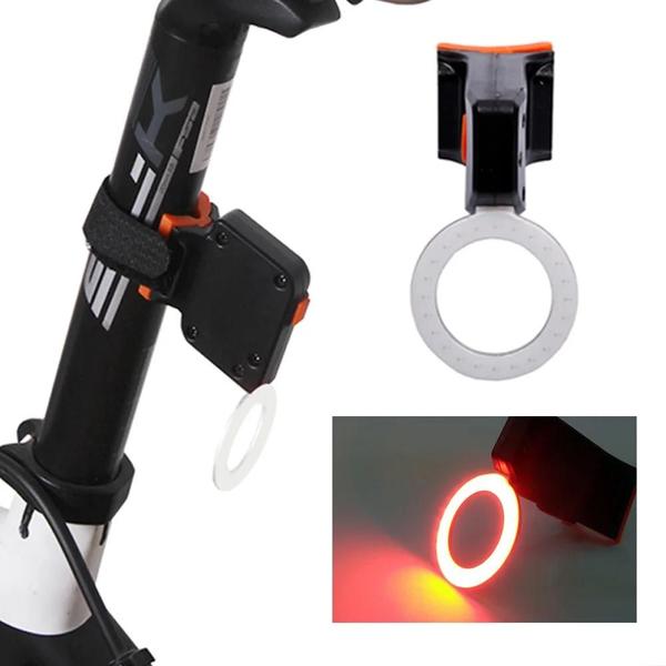 Imagem de Lanterna Traseira de Bicicleta Recarregável USB - LED com Múltiplos Modos de Iluminação