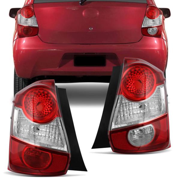 Imagem de Lanterna Traseira Etios Cross Hatch Platinum 2013 2014 2015 2016 2017 2018 Bicolor Ré Rubi e Cristal