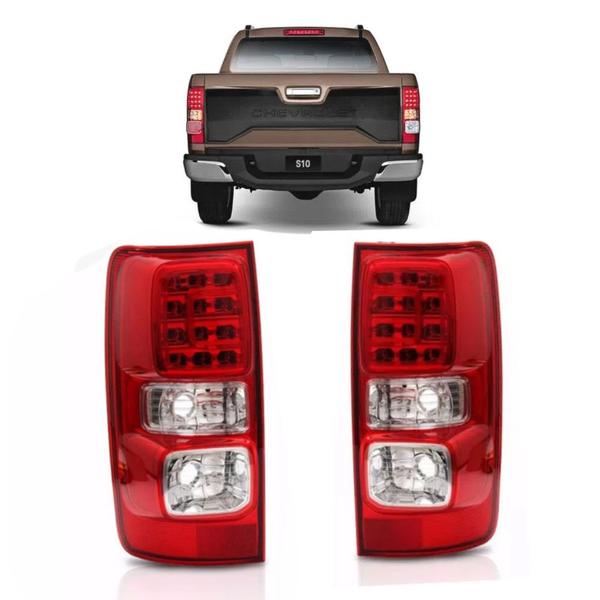 Imagem de Lanterna Traseira Lado Esquerdo Direito Com Led Neblina Arteb Chevrolet S10 2012 A 2018 Kit2447