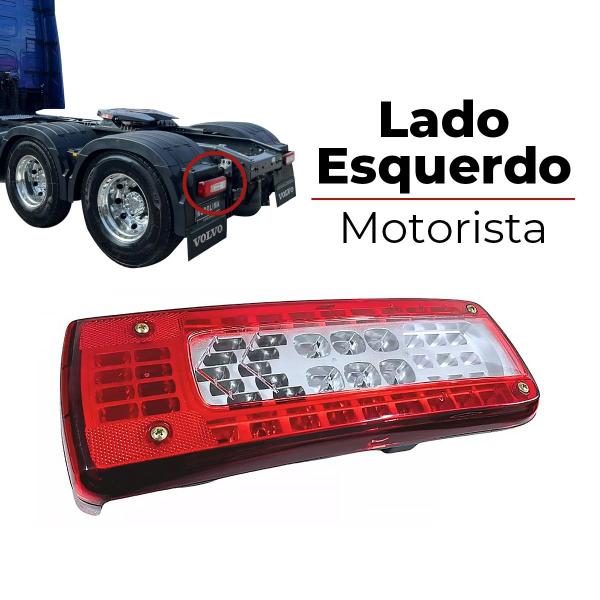 Imagem de Lanterna Traseira LED Caminhão Volvo FH VM FM 2015 16 17 18 19 20 21 22 23 Lado direito ou com vigia lado Esquerdo