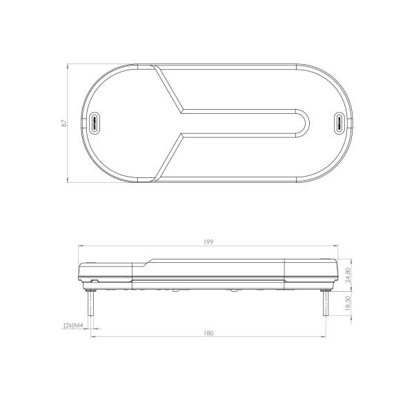 Imagem de Lanterna Traseira LED Carretinha Neo de Alta Visibilidade 12v