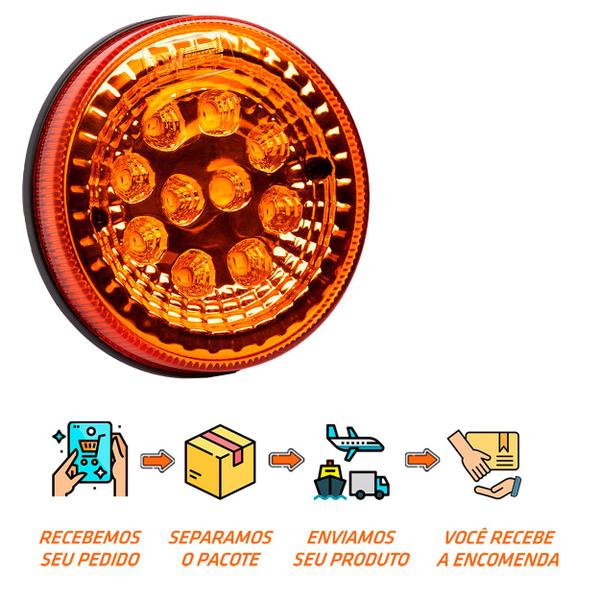 Imagem de Lanterna Traseira LED Guerra 125mm Âmbar Bivolt