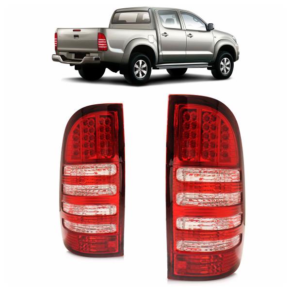 Imagem de Lanterna Traseira LED Hilux Pickup 2005 A 2011 Esportiva Bicolor