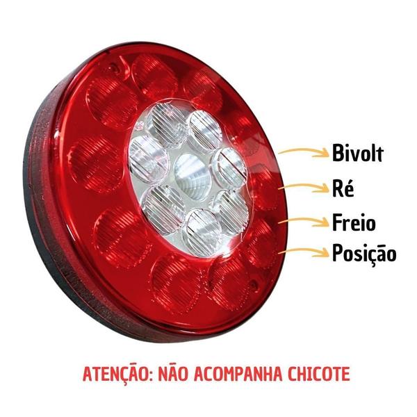 Imagem de Lanterna Traseira Multifunção Posição Freio Ré 135Mm 18 Led