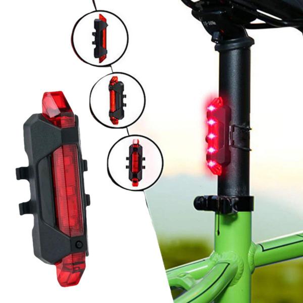 Imagem de Lanterna traseira para bike luz sinalizador para bicicleta recarregável usb led a prova d'água