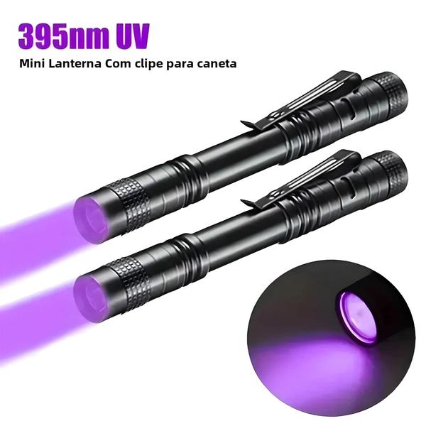 Imagem de Lanterna Uv Portátil 365nm, Tocha Ultravioleta Com Clipe De Caneta, Detector De Urina De Animal De