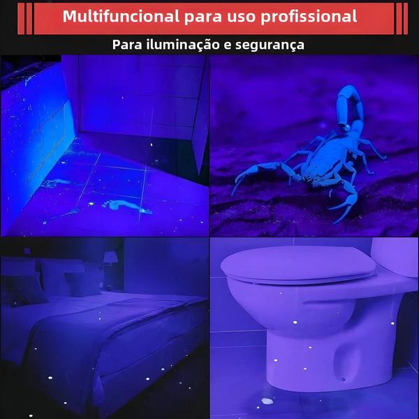 Imagem de Lanterna Uv Portátil 365nm, Tocha Ultravioleta Com Clipe De Caneta, Detector De Urina De Animal De