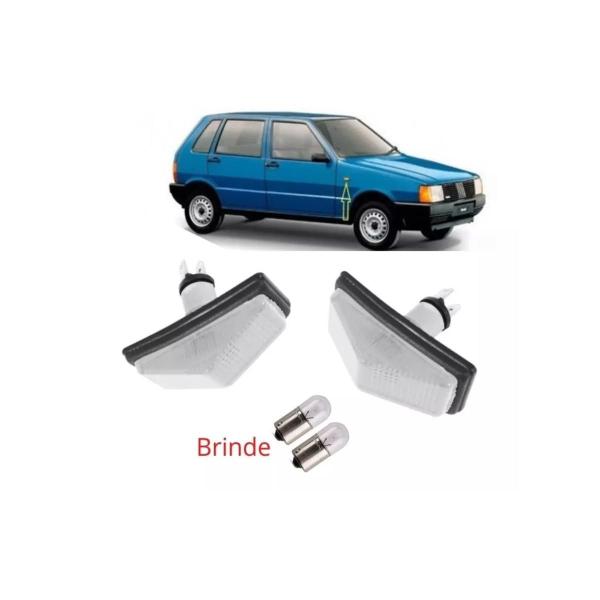 Imagem de Lanternas Pisca Lateral Lente Cristal + Lâmpadas Para Fiat Uno / Premio / Elba