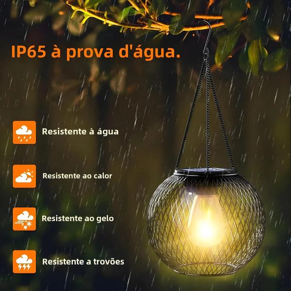 Imagem de Lanternas Solares Externas à Prova d'Água Ortiny - Luzes Decorativas Suspensas para Jardim