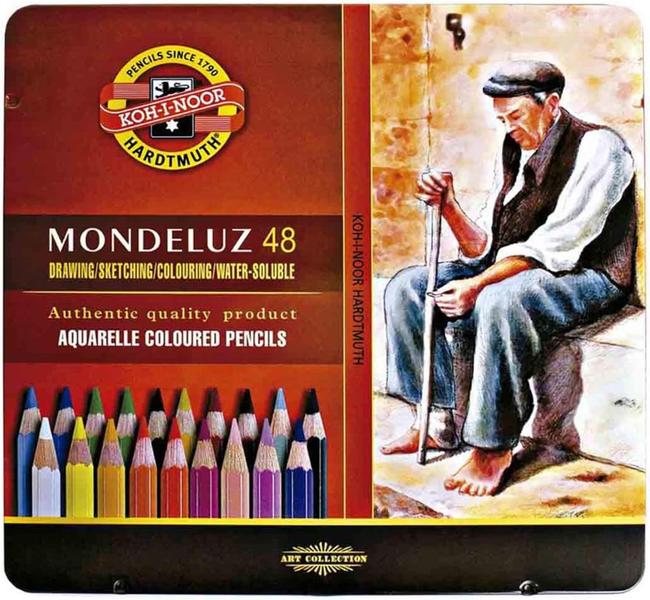 Imagem de Lápis Aquarelável Koh-i-noor Mondeluz 48 Cores - Estojo Lata