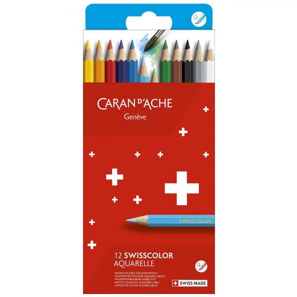 Imagem de Lápis Aquarelável Swisscolor Caran D'Ache 12 Cores Cardboard