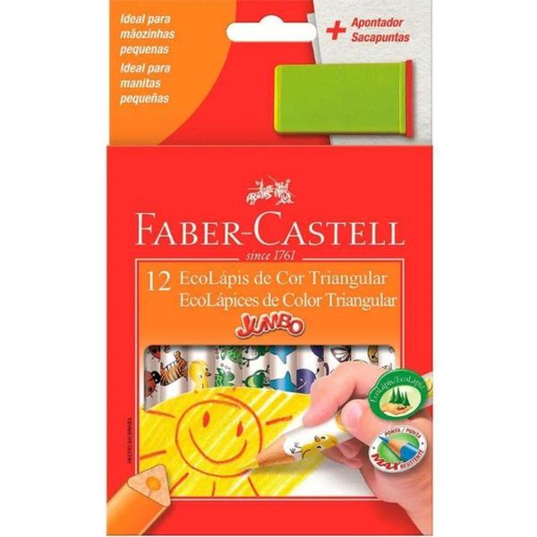 Lápis cor com 12 Jumbo Triangular 123012AP-Faber Castell Imagem de Lápis cor com 12 Jumbo Triangular 123012AP-Faber Castell