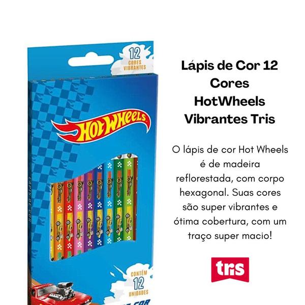 Imagem de Lápis de Cor 12 Cores Hot Wheels - Tris