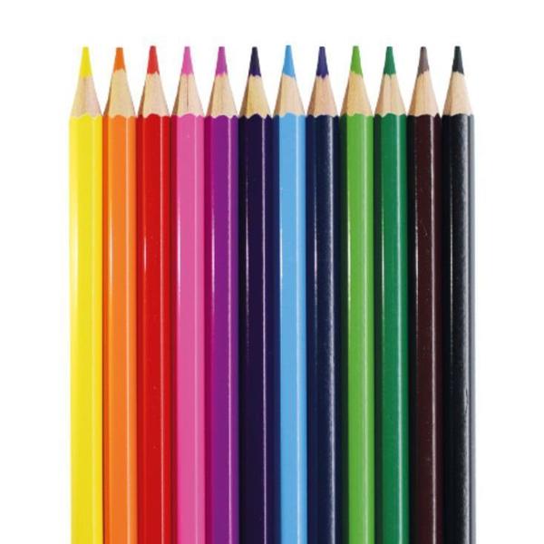 Imagem de Lápis de COR 12 cores sextavado papelaria multiuso