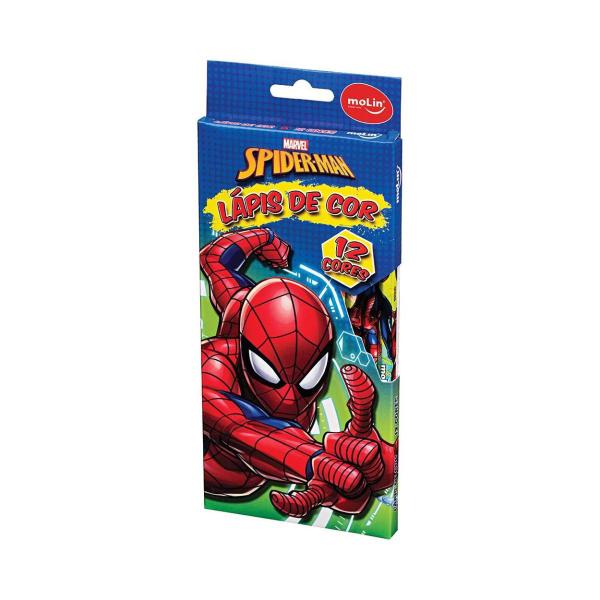 Imagem de Lápis De Cor 12 Cores Spiderman Marvel - Molin Homem Aranha