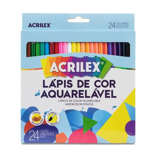 Imagem de lapis de cor 24 cores aquarelavel - acrilex