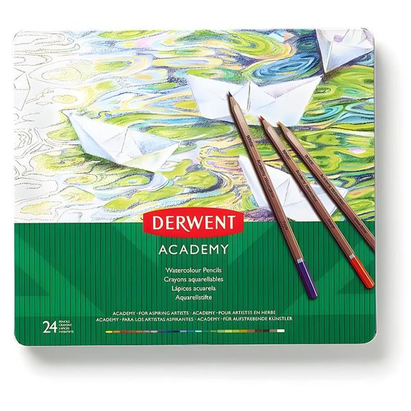 Lápis de Cor Aquarelável Academy Derwent 24 Cores Imagem de Lápis de Cor Aquarelável Academy Derwent 24 Cores