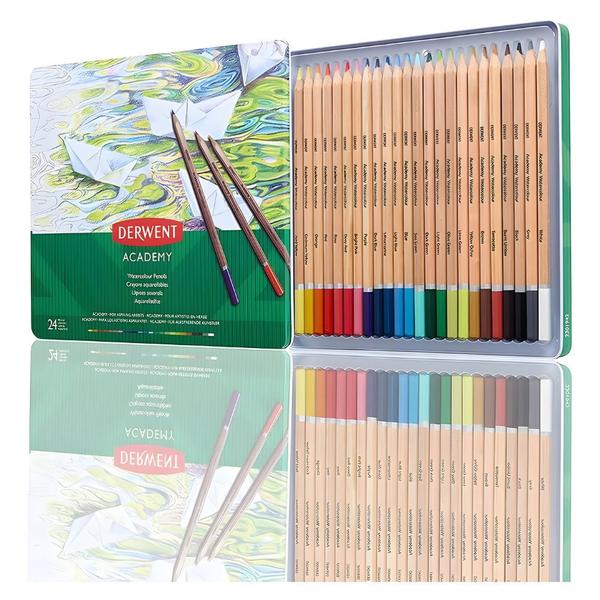 Lápis de Cor Aquarelável Academy Derwent 24 Cores Imagem de Lápis de Cor Aquarelável Academy Derwent 24 Cores