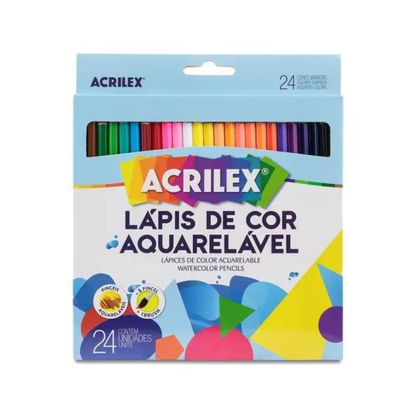 Imagem de Lápis de Cor Aquarelável Acrilex 24 Cores e 1 Pincel