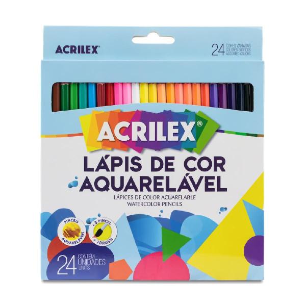 Imagem de Lapis de cor aquarelavel acrilex - caixa 24 cores