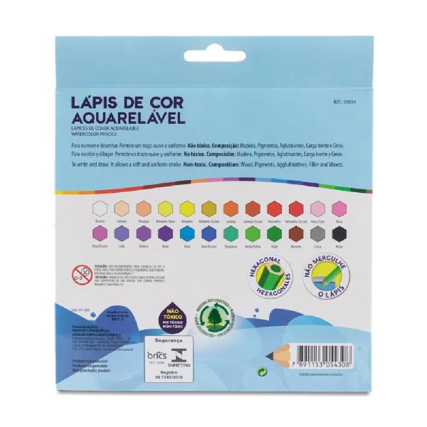 Imagem de Lapis de cor aquarelavel acrilex - caixa 24 cores