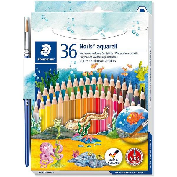 Imagem de Lápis de Cor Aquarelável Staedtler Noris 36 Cores + Pincel 144 10nd3603 1 1