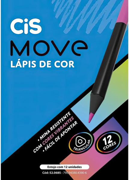 Imagem de Lápis de Cor CiS Move com 12 Cores Triangular