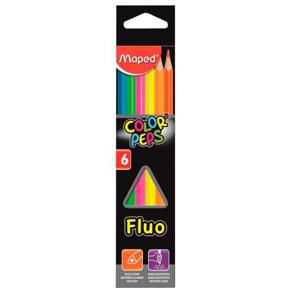 Imagem de Lápis de cor Color Peps 6 cores - Fluo - 832003 - Maped