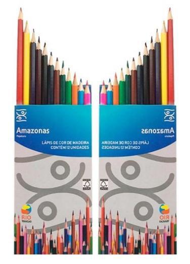 Imagem de Lapis de Cor com 12 Cores Multicolor Sextavado Escolar