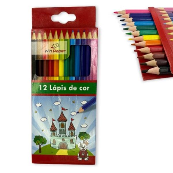 Imagem de Lápis De Cor Com 12 Cores Pintura Desenhos Lindas E Sortidas