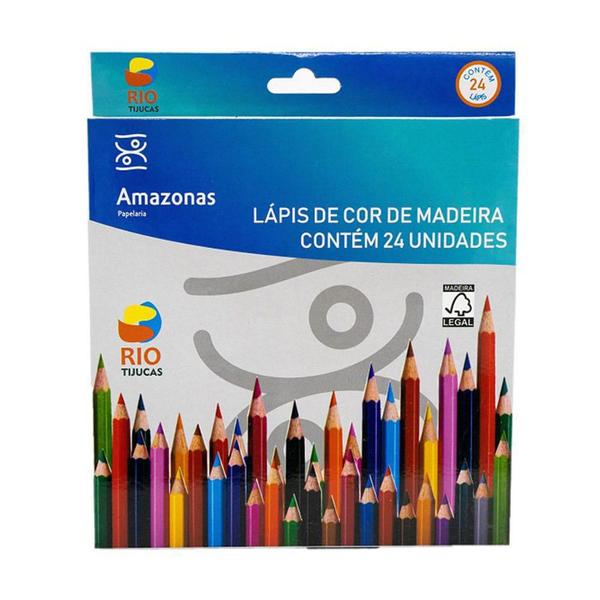 Imagem de Lápis De Cor Com 24 Cores Multicolor Sextavado Escolar
