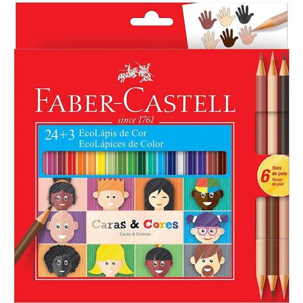 Imagem de Lapis De Cor Ecolapis Caras E Cores 24 Mais 3 Faber Castell - Faber-castell