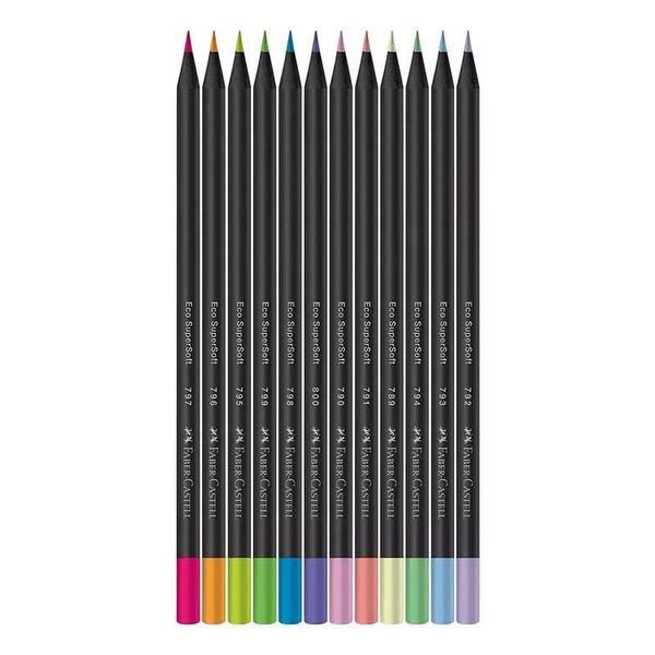 Imagem de Lápis de Cor Ecolápis Supersoft 120712SOFTNP 12 Cores Neon e Pastel - Faber Castell