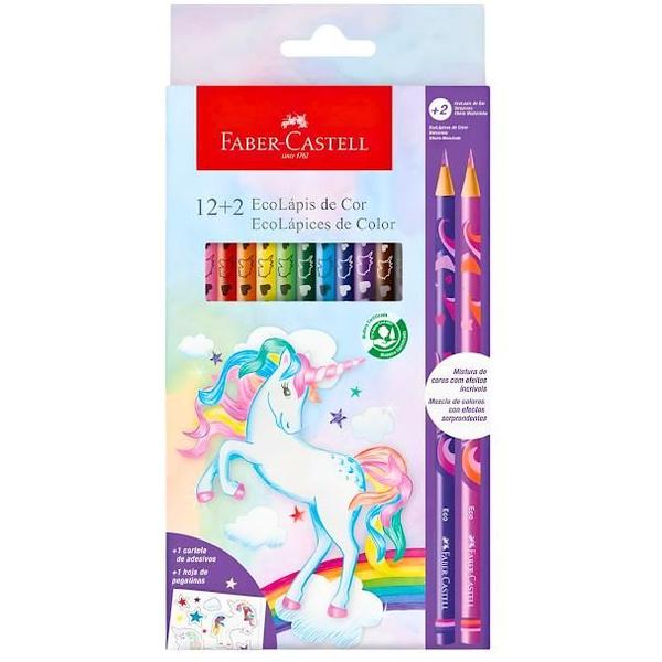 Imagem de Lápis de Cor EcoLápis Unicornio 12+2 Cores Faber Castell