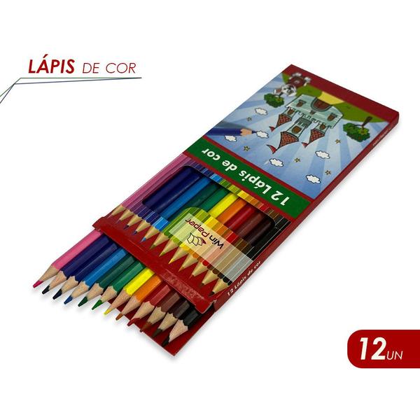 Imagem de Lápis de Cor Escolar Colorido com 12 Cores