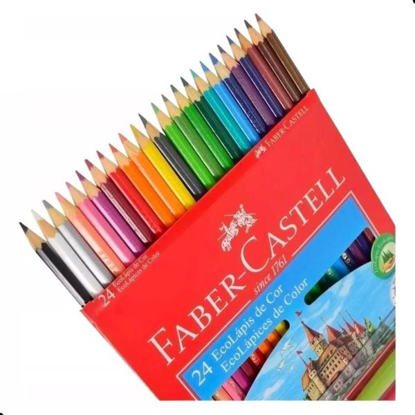 Imagem de Lápis De Cor Faber-Castell 24 Cores Ecolápis Sextavado