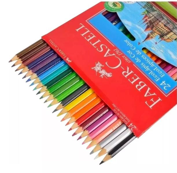 Imagem de Lápis De Cor Faber Castell 24 Cores Vivas Sextavado Ecolápis