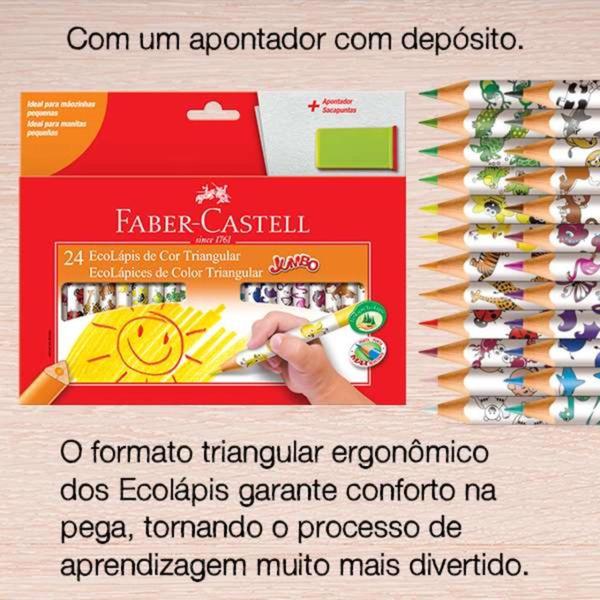 Imagem de Lápis de Cor Faber Castell Ecolápis Jumbo 24 Cores