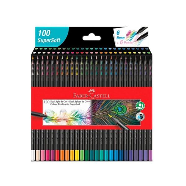 Imagem de Lápis de Cor Faber Castell Ecolápis Supersoft 100 Cores