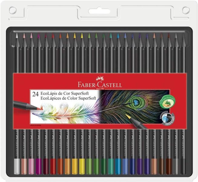 Imagem de Lápis de cor Faber Castell super soft com 24 cores